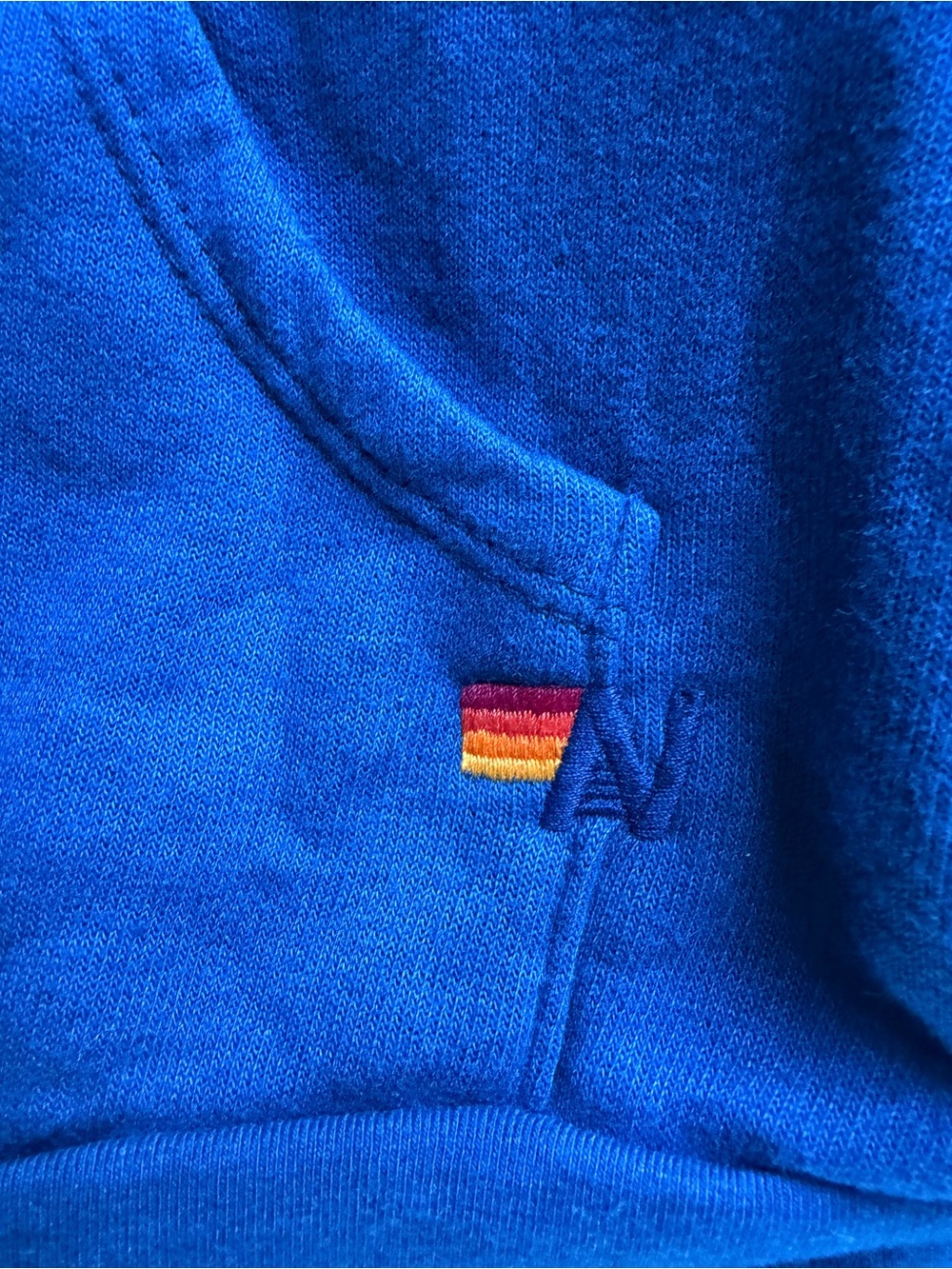 Aviator Nation Royal Blue Kids Hoodie & Sweatpants with Rainbow Stripe kids 2 - Picture 3 of 5